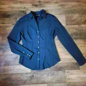 7th Avenue Design Studio Teal Longsleeve Buttondown Shirt Size XS